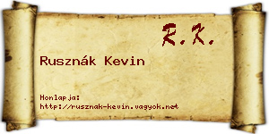 Rusznák Kevin névjegykártya