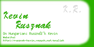 kevin rusznak business card